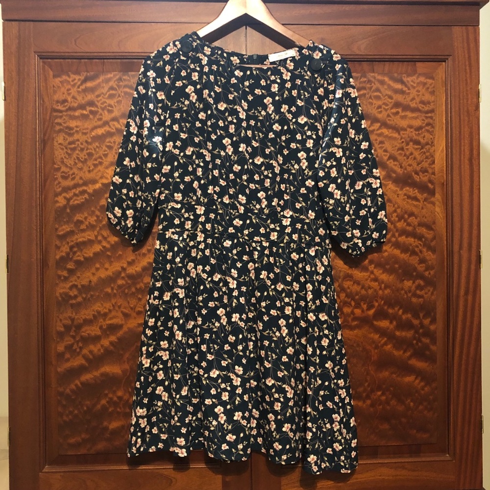 ModCloth hunter green floral dress medium NWOT
